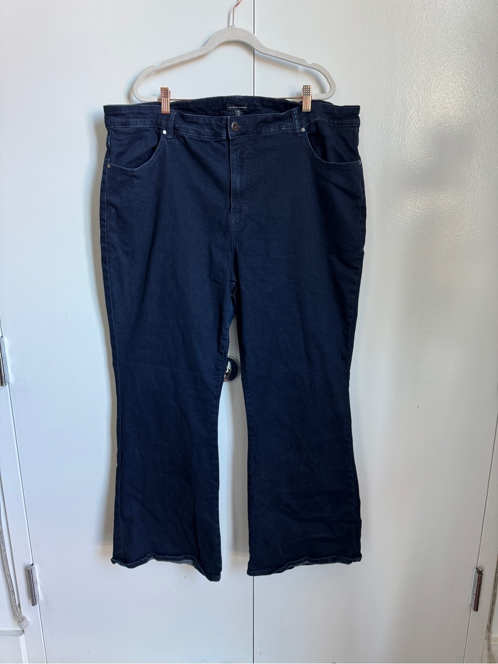 Universal Standard Navy Flare Wide-Leg Jeans